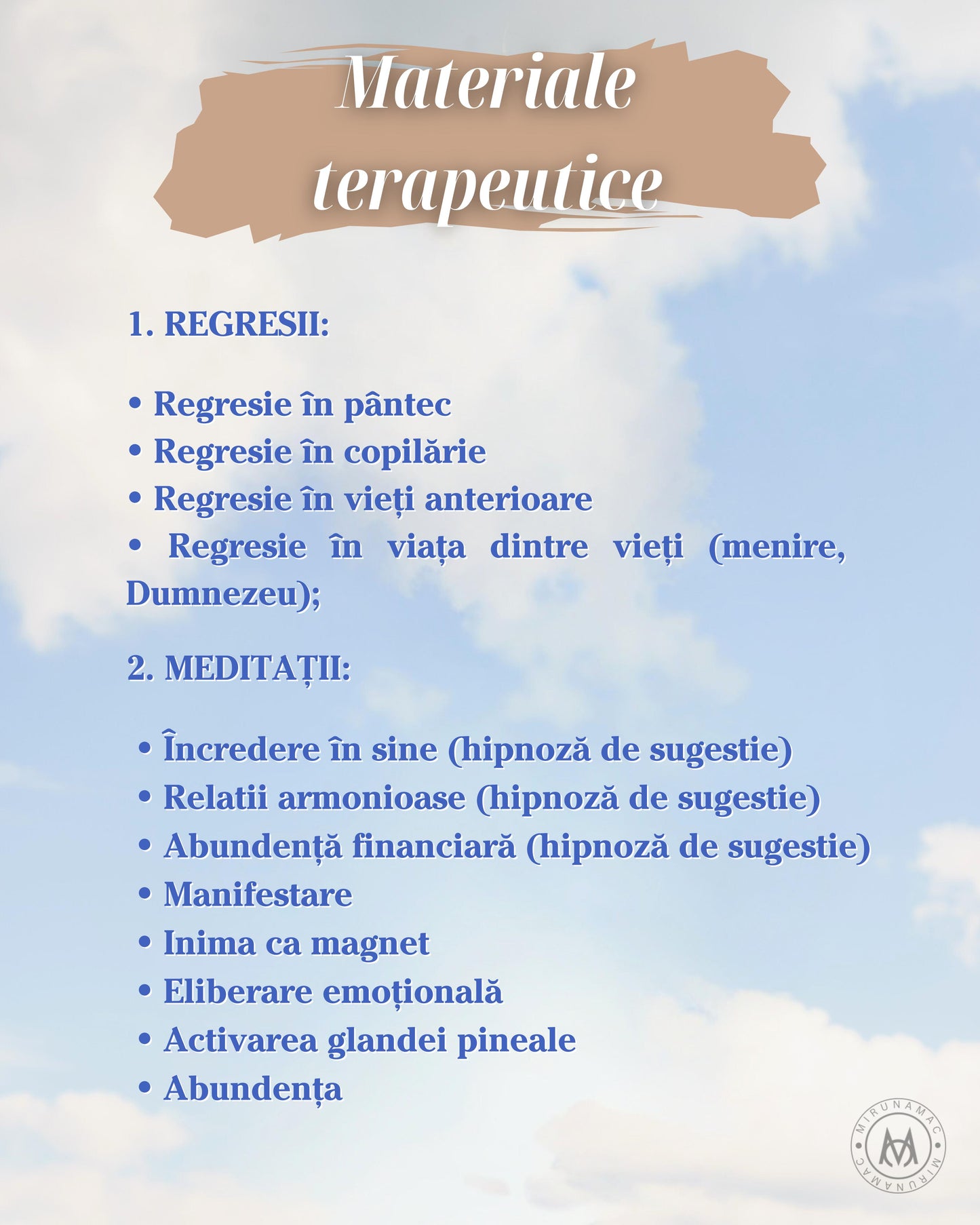 Renașterea: Enciclopedia vindecării - Program terapeutic