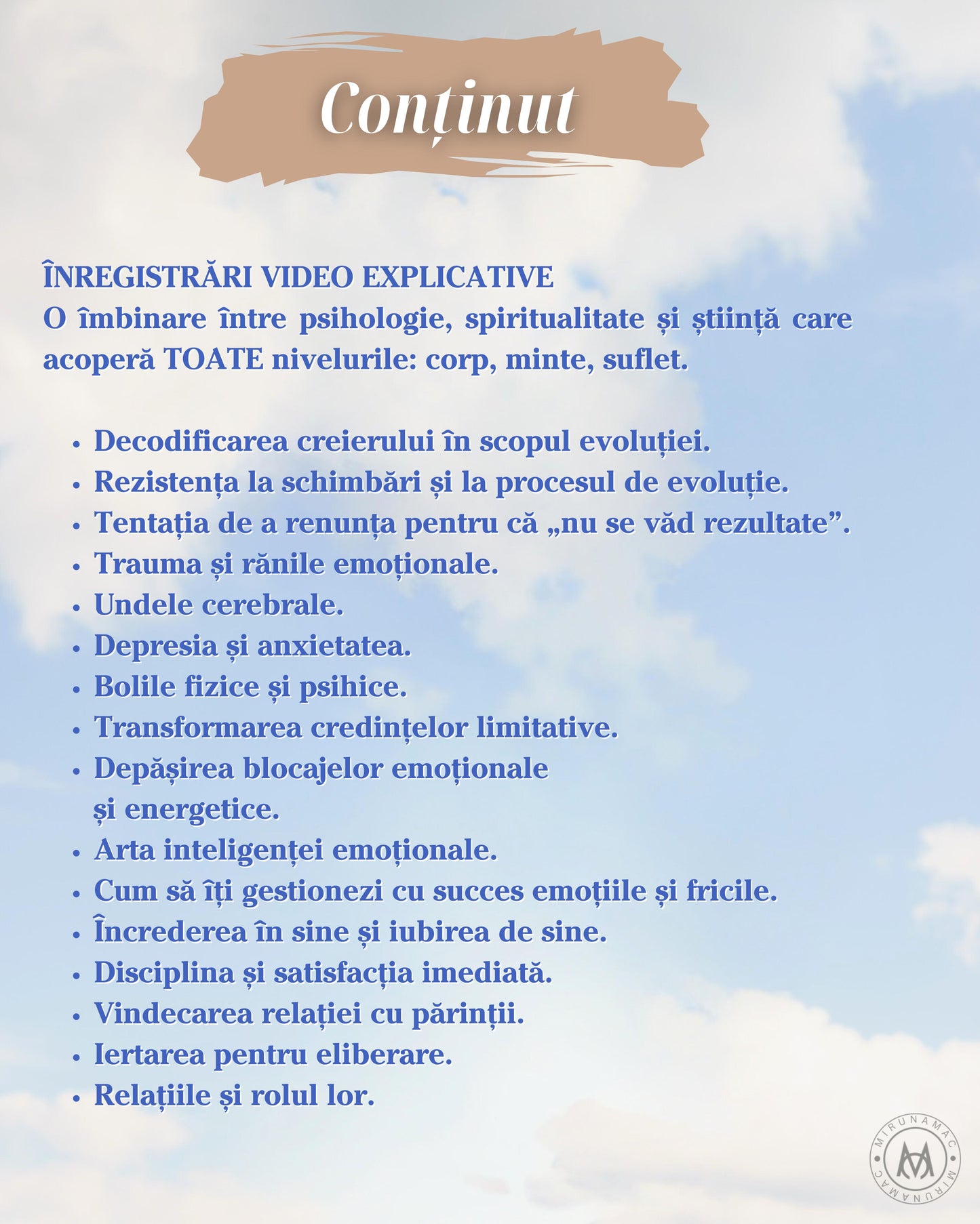 Renașterea: Enciclopedia vindecării - Program terapeutic